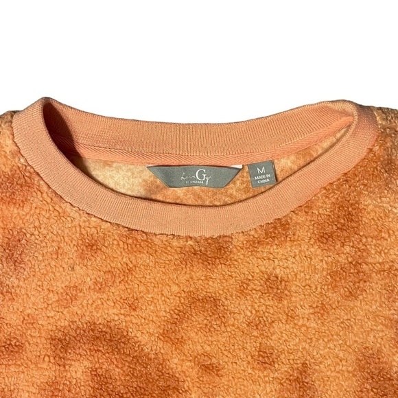 G Giuliana LounGy Clay Color Cozy Textured Sherpa Fleece Sweatshirt - Sz M - Picture 4 of 13